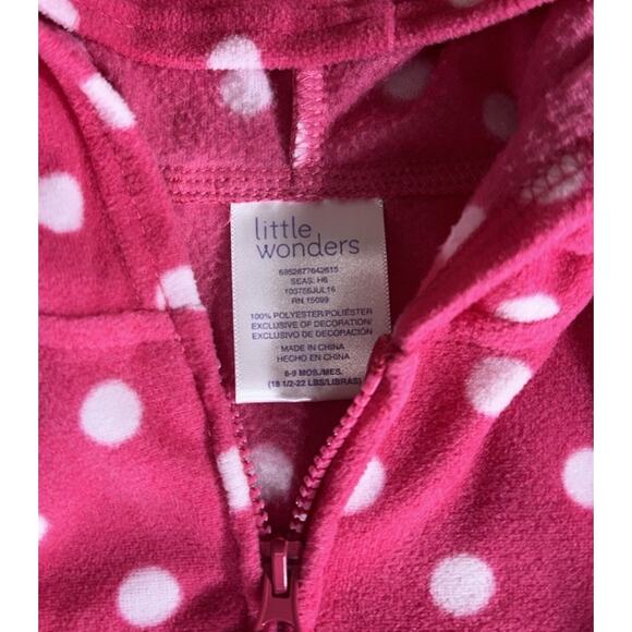 Little Wonders Baby Girls Fleece Hoodie Jackets & Cat Hat Bundle 6-9M - Picture 4 of 5